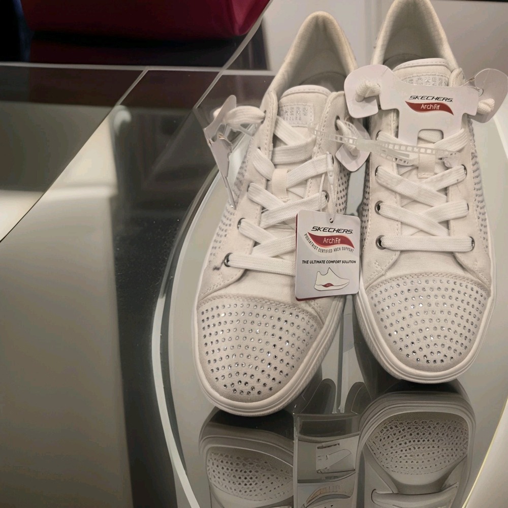 Skechers Street Women's Arch FIT Arcade - GEM Steps 177221 - White/Silver